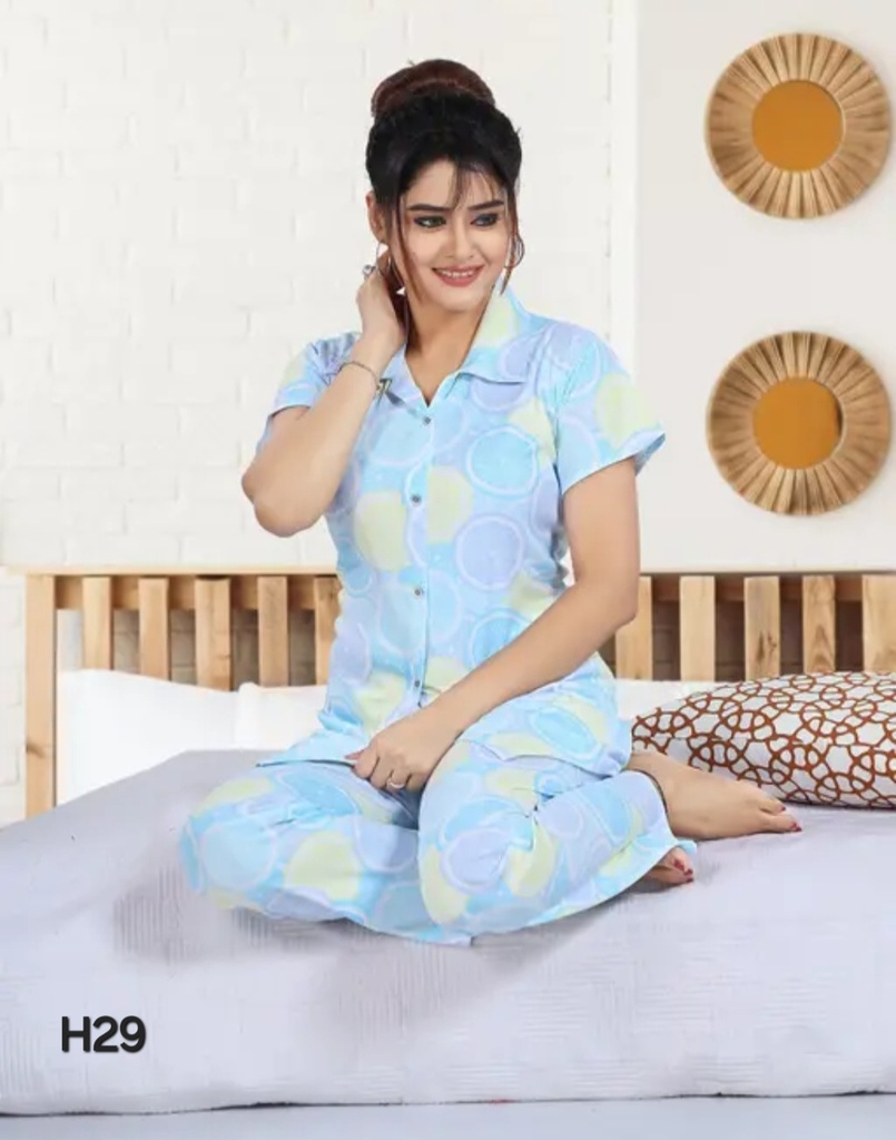 WOMENS PRINTED NIGHT SUITE SET - WOMENS CO-ORD SET - NIGHTDRESS SET FOR WOMENS AND GIRS