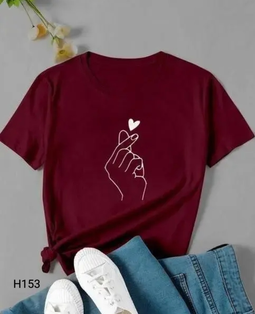 Women Cotton Blend Printed Round Neck Half Sleeves T-Shirt