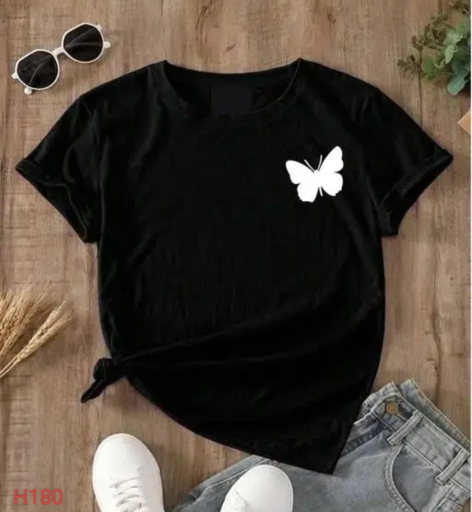 NRF black graphic polyester printed t-shirt for women