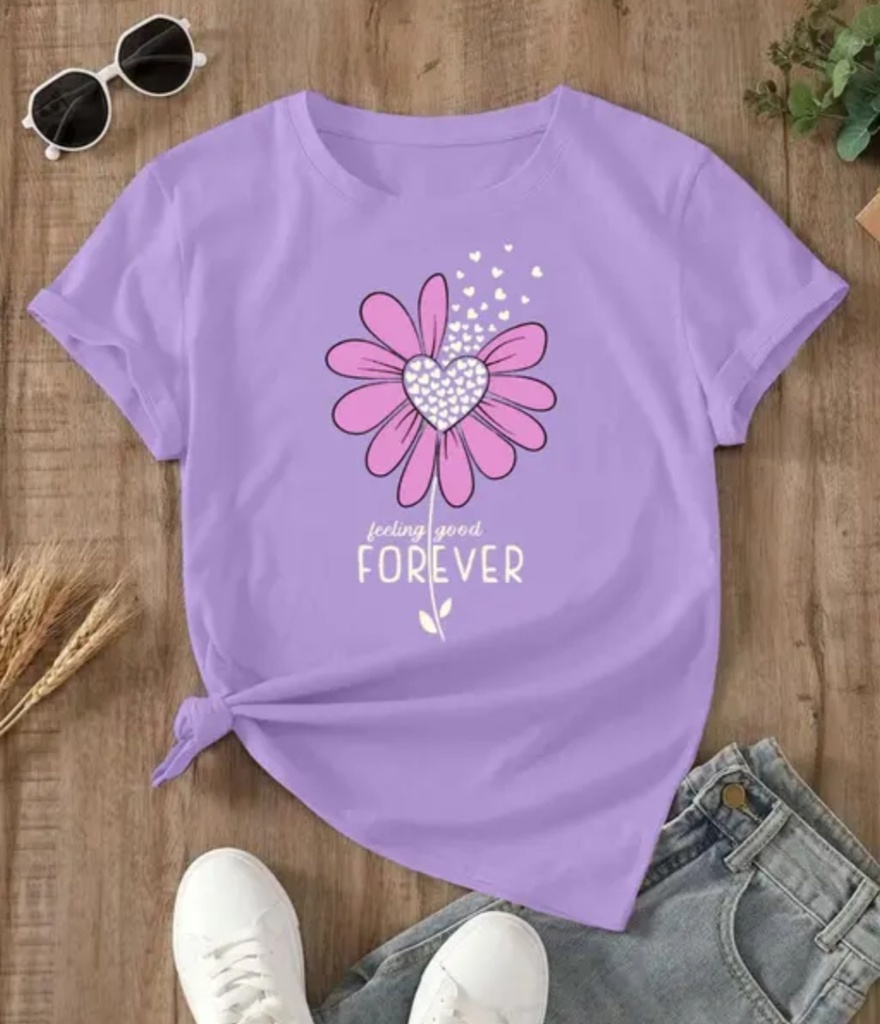 Stylish fashionable half sleeve Graphic Printed Regular T-Shirt for Women