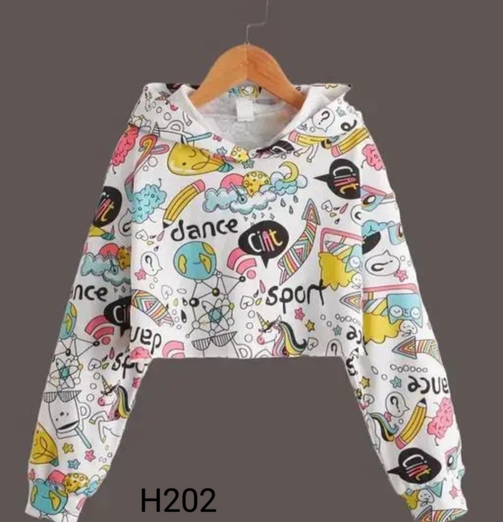 Girls & Kids Full Sleeve All Over Dance printed Hoodie Sweatshirt