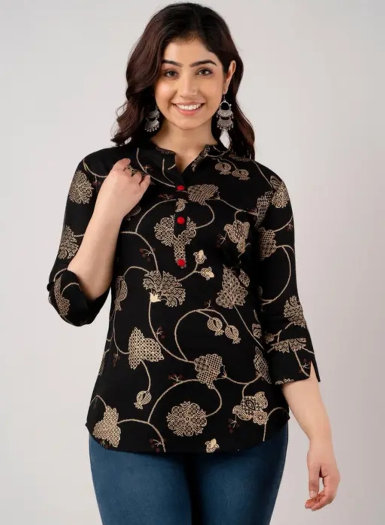 JIYA Women's Rayon Printed Stylish Top