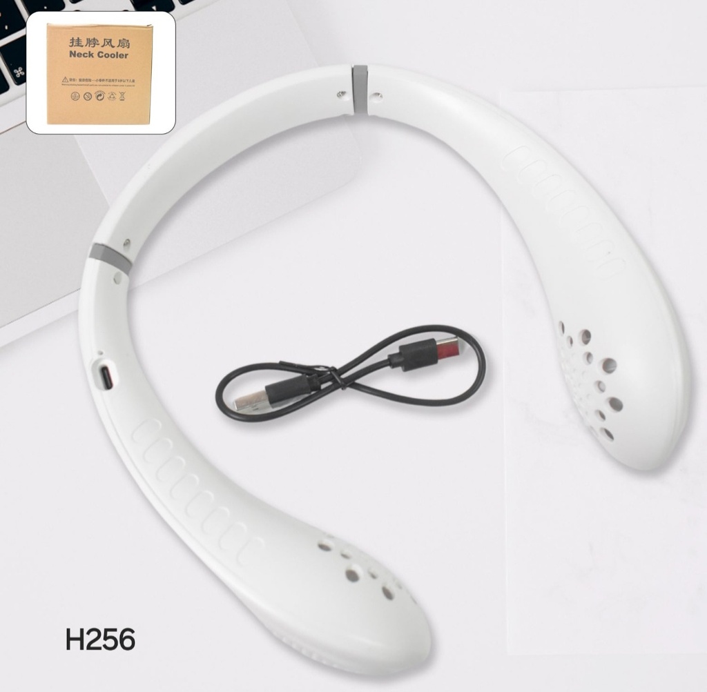 Portable USB Rechargeable Neck Fan – Wearable, 3 Speeds, Headphone Design