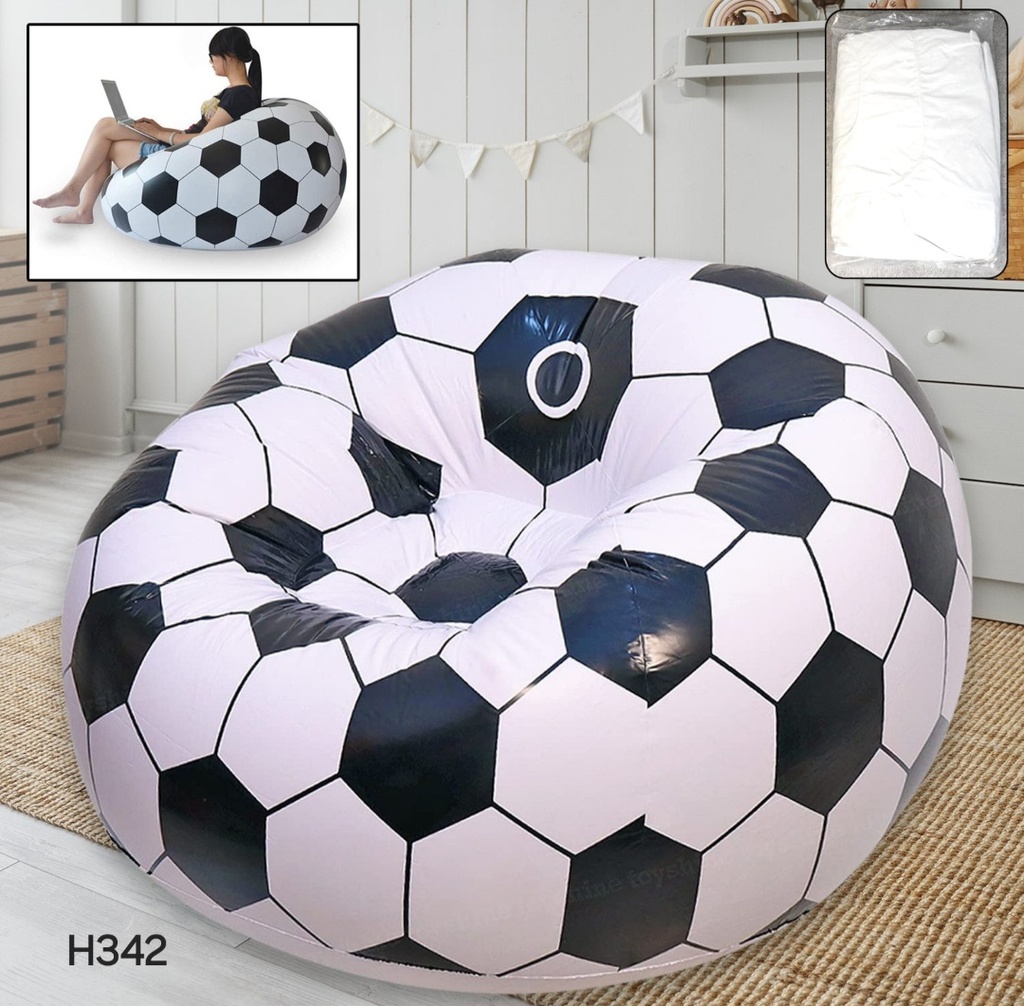 Foldable Sofa, Cartoon Style Inflatable Folding Chair, Ball Chair, Inflatable Sofa for Adults, Kids size (110cm x 80cm)