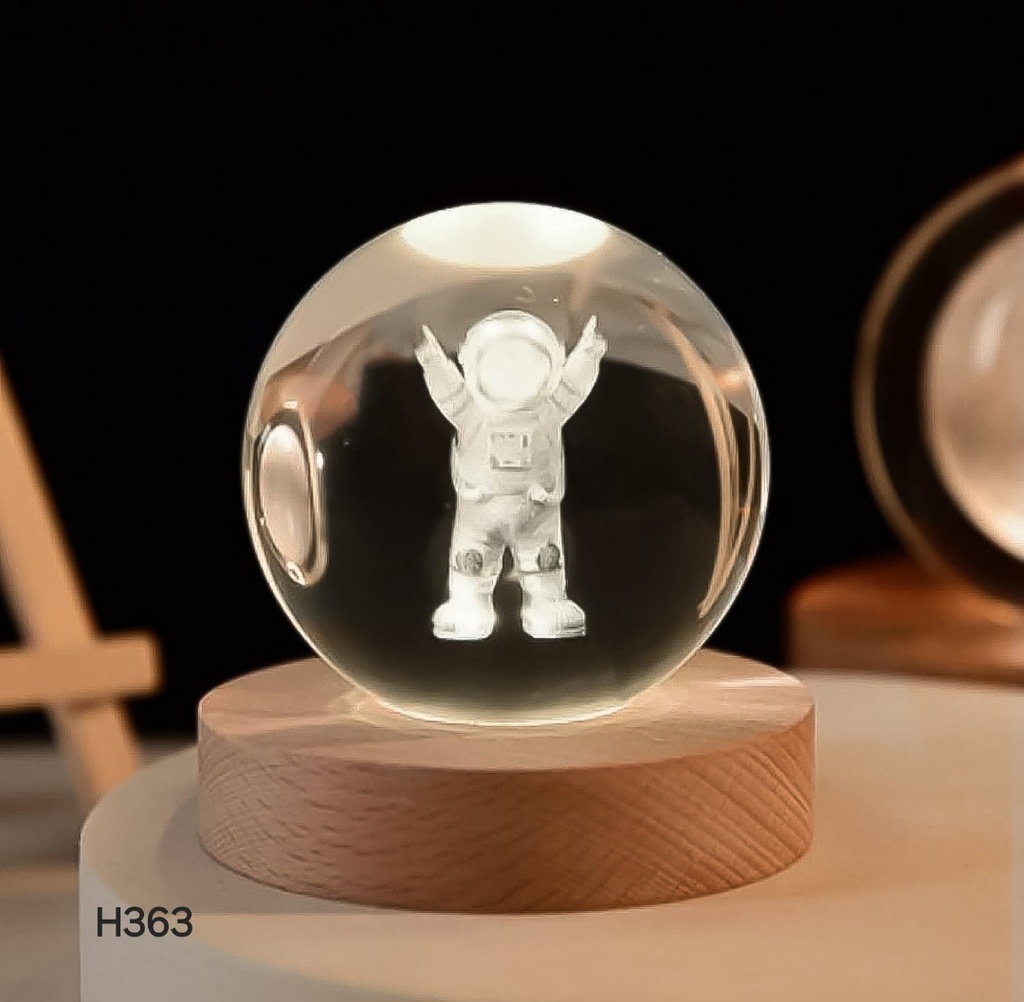 3D Crystal Ball lamps With Base (1 Pc / Mix Design)