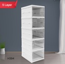 5-Layer Stackable Utility Cart – Foldable Storage Organizer for Clothes & Home (1 Pc)