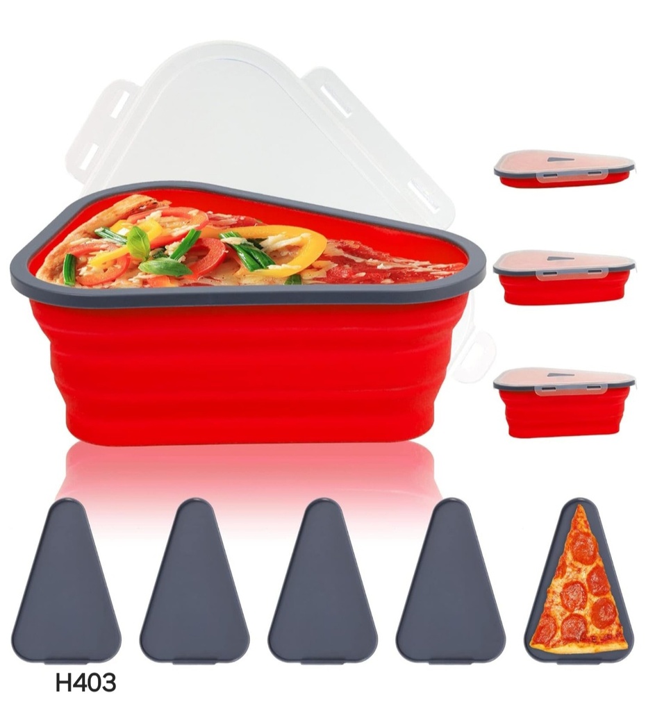 Reusable Expandable Pizza Storage Container with 5 Microwavable Trays – Adjustable for Home & Outdoor Use