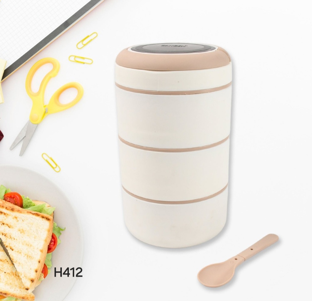 Ganesh Smart Stack 3 Layer Portable Lunch Box Stainless Steel Airtight Leak-Proof Lunch Box for Office, School, Picnic: Color May Vary (3 Layer)