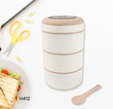Ganesh Smart Stack 3 Layer Portable Lunch Box Stainless Steel Airtight Leak-Proof Lunch Box for Office, School, Picnic: Color May Vary (3 Layer)
