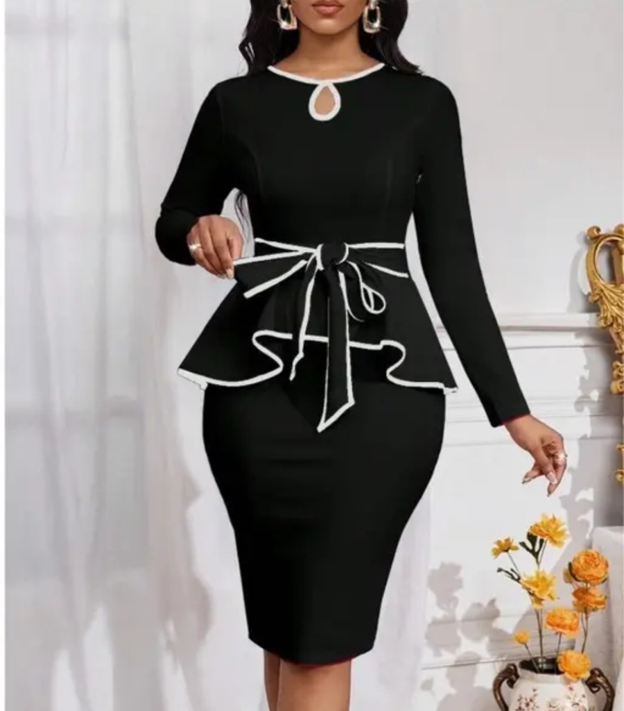 Women's Peplum Style Dress Western Maxi Dresses for Women Knee Length Dresses for Girls Women