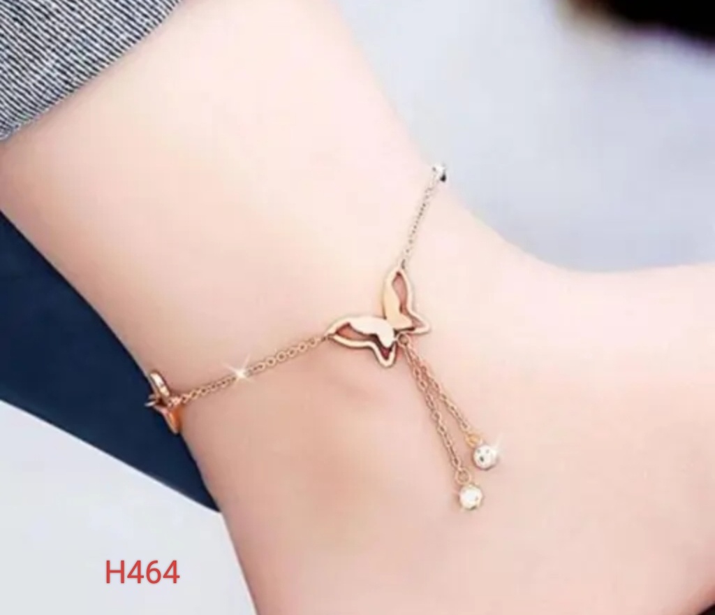 Anklet Rose Gold Tone Butterfly Fashion Anklet For Women & Girls. Perfect for Parties