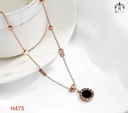 Rose Gold Stainless Steel Geometrical Natural Shell Coin Pendant Necklaces Dainty Square Charm Chokers Collars Necklace