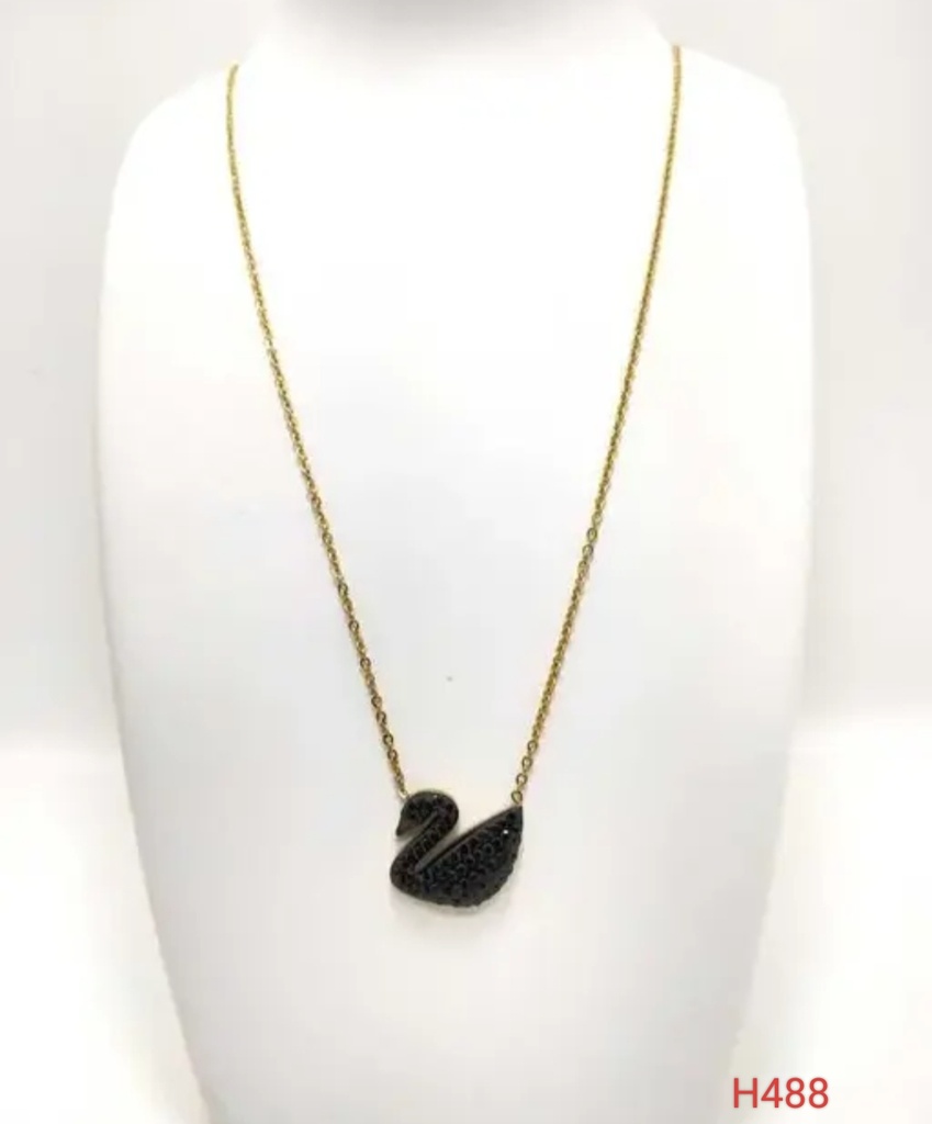 duck Exclusive Micro Rose Gold Plated American Diamond Beautiful Black Duck Shape Daily