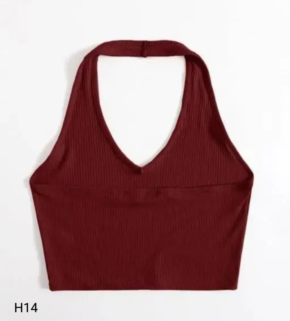 Ribbed halter top