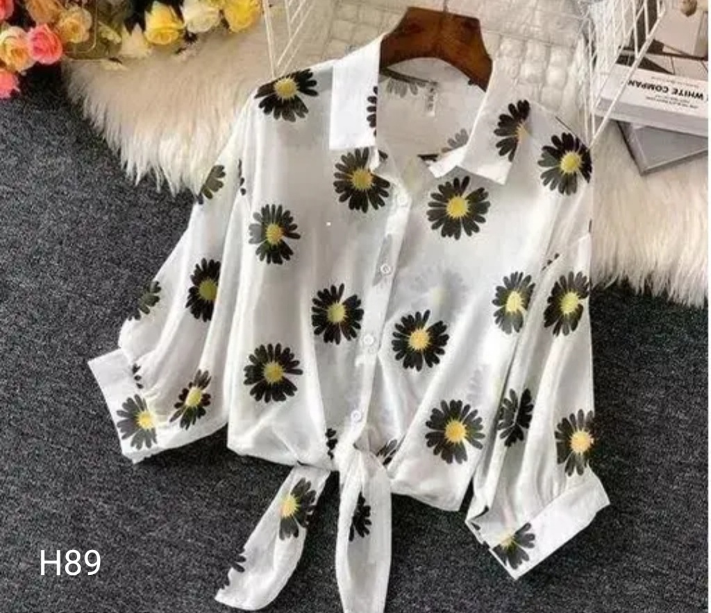Printed crop shirt Top For Woman fasion