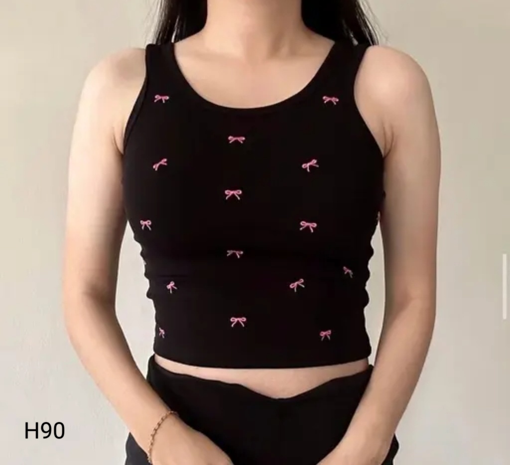 EMBROIDERY TOP TANK TOP EMBROIDERY TOP
