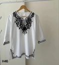 STYLISH TOP CHIKAN-KARAHI WHITE BASE AND BLACK EMBROIDERY