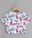 Trendy Printed Crop Tshirt Round Neck Top For Womens