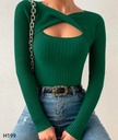 Trendy Plain Cut Out Plain Full Sleeve Top For Girls