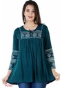 Women Embrodery Green Top, Frock_Top,Kurti_Top