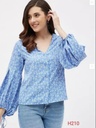 Puff Sleeves Multicolor Top For Women