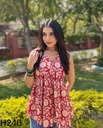 Red sunflower peplum top