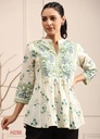 floral print v nack women top