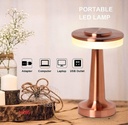 Touch LED Metal Desk Lamp – USB Rechargeable, 3 Colors/Brightness Levels, Dimmable Eye Protection