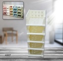 5 Layer Stackable Multifunctional Storage,for Clothes Foldable Drawer Shelf Basket Utility Cart Rack Storage Organizer Cart for Kitchen, Pantry Closet, Bedroom, Bathroom, Laundry (5 Layer 1 Pc)