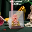Solar Power Moving Head Buddha Statue Car Ornament (1 Pc / Mix Color)