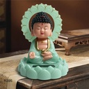 Plastic Solar Powered Moving Head Sitting Action Buddha Statue (1 Pc / Mix Color)