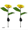 2 Pc Outdoor Solar Sunflower Lights Intelligent Light Control Waterproof Garden Landscape Stake Light