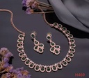 willanzy Rose Gold Plated Necklace set with Green color