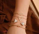 TheVineGirl Gold Plated Gold-Toned Set of 4 Contemporary Stackable Korean Bracelet Set