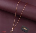 Niniso V Letter Trendy Alphabet Pendal In Rose Gold Fancy Chain For Girls's & Women's In 18 Inch