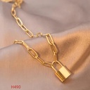 TheVineGirl Single Layered Lock Pendant Chain Necklace For Girls And Women